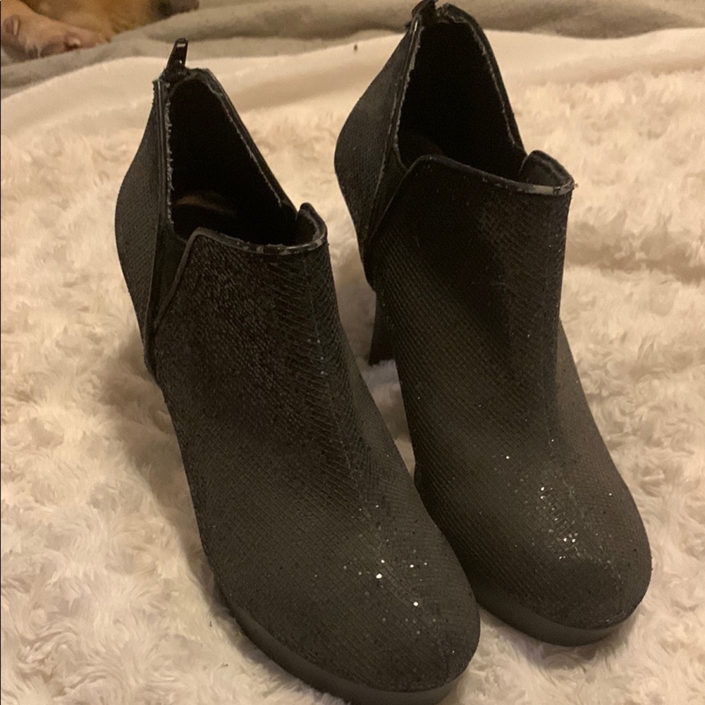 Unlisted Sparkling Black Ankle Booties